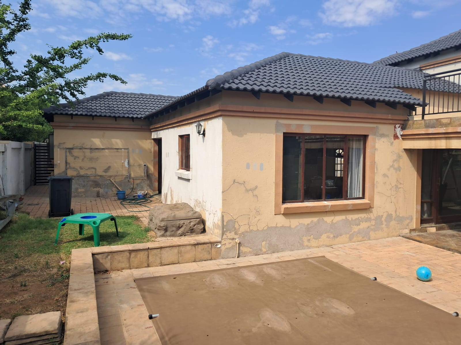 House exterior before plastering and painting