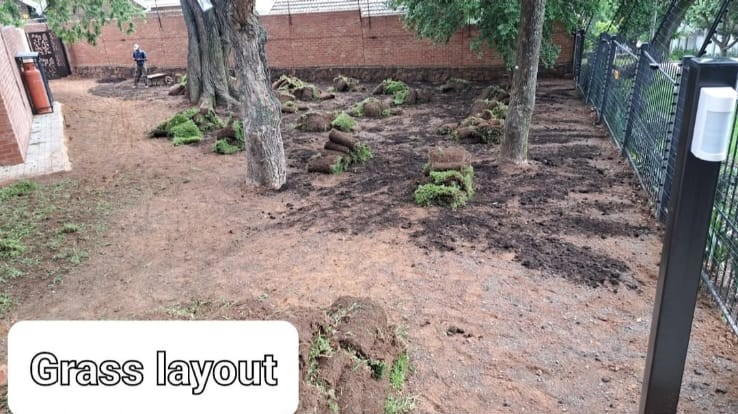 Garden prepared for new lawn installation
